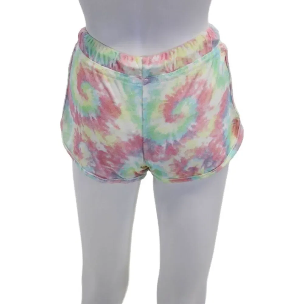 Emerson Road Womens Tie Dye Scoop Neck Sleep Top Pajama Set Multicolor Size XS